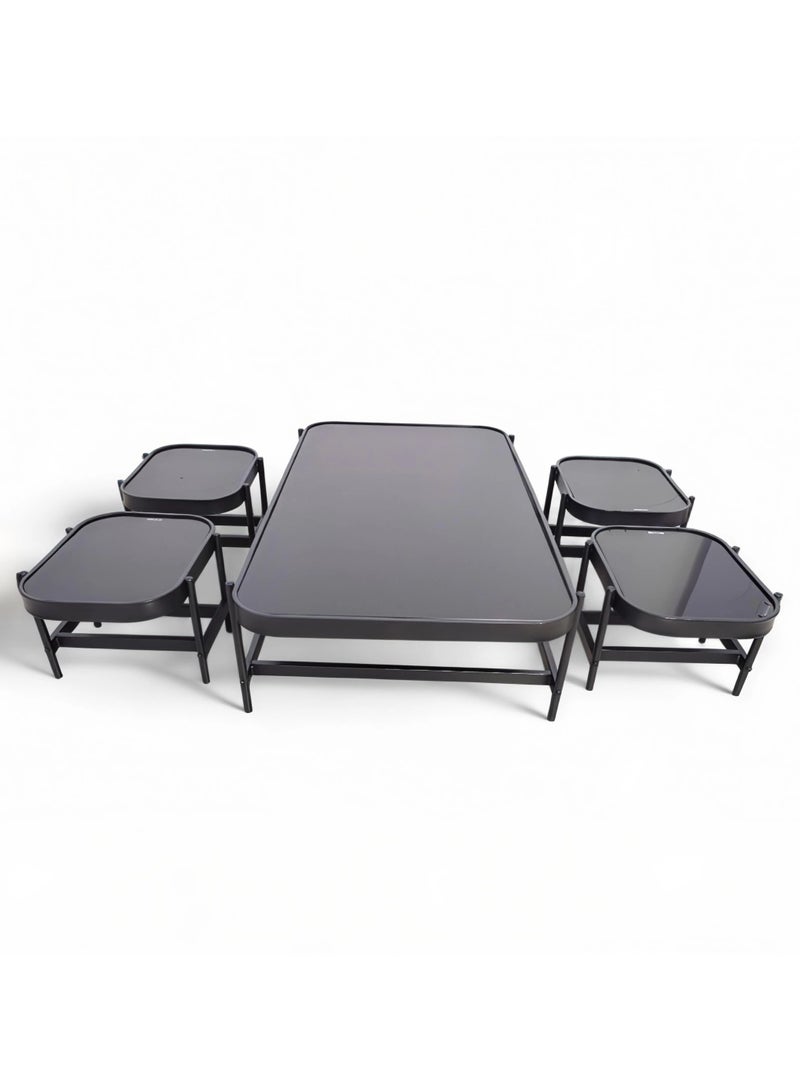 Concent 5-piece Dorn service table set, with glass top transparent - Image 3